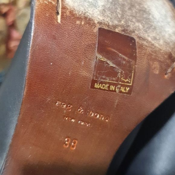 Rag and Bone Lilford Black Leather Boots Size 38 EU 8 US - Picture 9 of 9